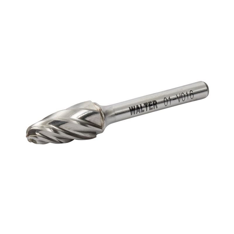 WALTER 01V041 CARBIDE BURR 1/4in Shank Double Cut SF - 1 DC - Mississauga Hardware Centre Inc