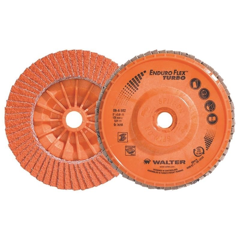 WALTER 06A502 ENDURO - FLEX Turbo Blending Disc 5in X 5/8in - 11 GR36/60 - Mississauga Hardware Centre Inc