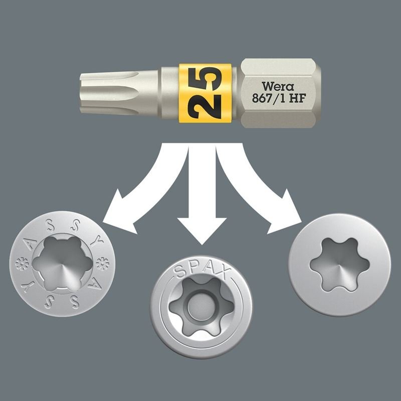 Wera 05057777001 Bit - Box 20 Tx Hf, Tx 20 X 25 Mm, 20 Pieces - Mississauga Hardware Centre Inc