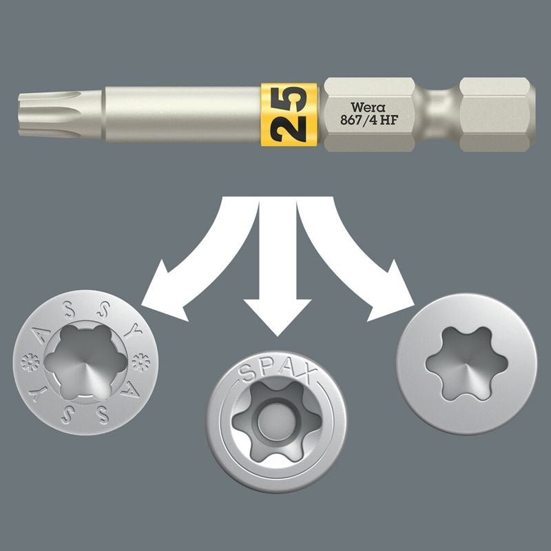 Wera 05060513001 867/4 Torx Hf Bits With Holding Function, Tx 15 X 89 Mm - Mississauga Hardware Centre Inc