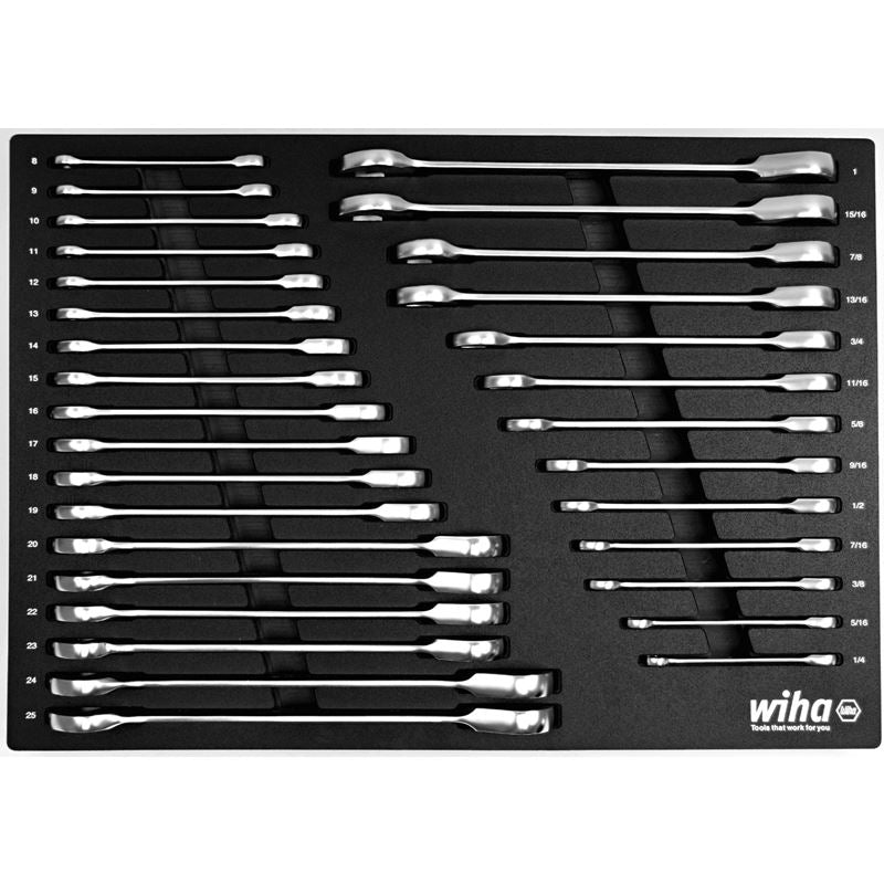 WIHA 30392 31 Piece Ratcheting Wrench Tray Set - SAE and Metric - Mississauga Hardware Centre Inc