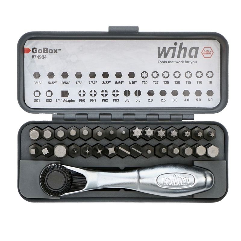 WIHA 74984 32 PIECE GOBOX STANDARD BIT SET WITH MINI RATCHET - Mississauga Hardware Centre Inc