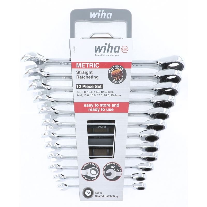 Wiha Combination Metric Ratchet Wrenches 12 Piece Set - Mississauga Hardware Centre IncWiha ToolsWIHA-30391