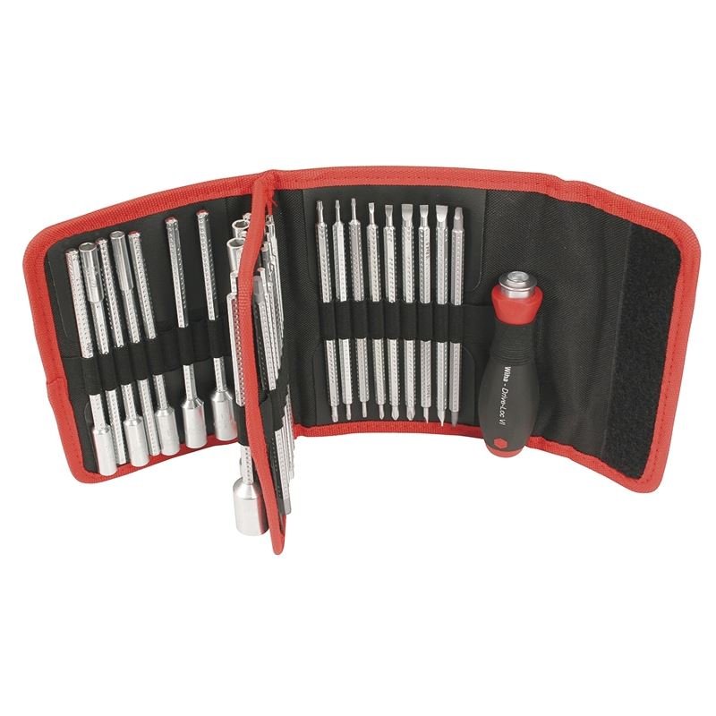 Wiha Drive-Loc VI Interchangeable Blade 32 Piece Set in Folding Wallet ...
