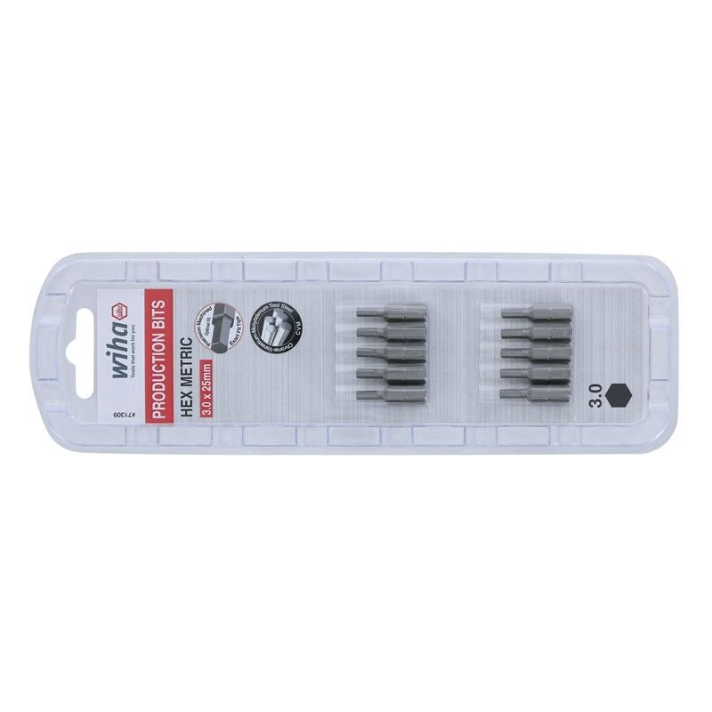 Wiha Hex Metric Insert Bit 3.0 x 25mm Pack of 10 Bits - Mississauga Hardware Centre IncWiha ToolsWIHA-71309