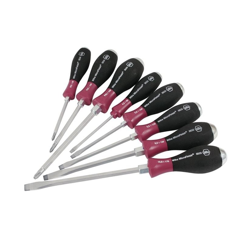 Wiha MicroFinish Extra Heavy Duty Slotted/Phillips 8 Piece Set - Mississauga Hardware Centre IncWiha ToolsWIHA-53398