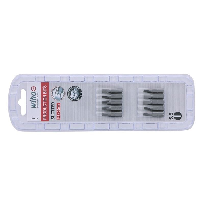 Wiha Slotted Insert Bit 5.5 x 25mm Pack of 10 Bits - Mississauga Hardware Centre IncWiha ToolsWIHA-71004