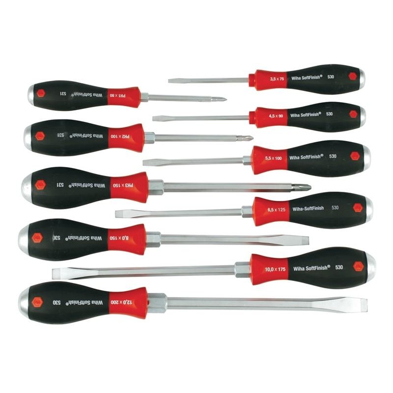 Wiha SoftFinish Extra Heavy Duty Slotted/Phillips 10 Piece Set - Mississauga Hardware Centre IncWiha ToolsWIHA-53099