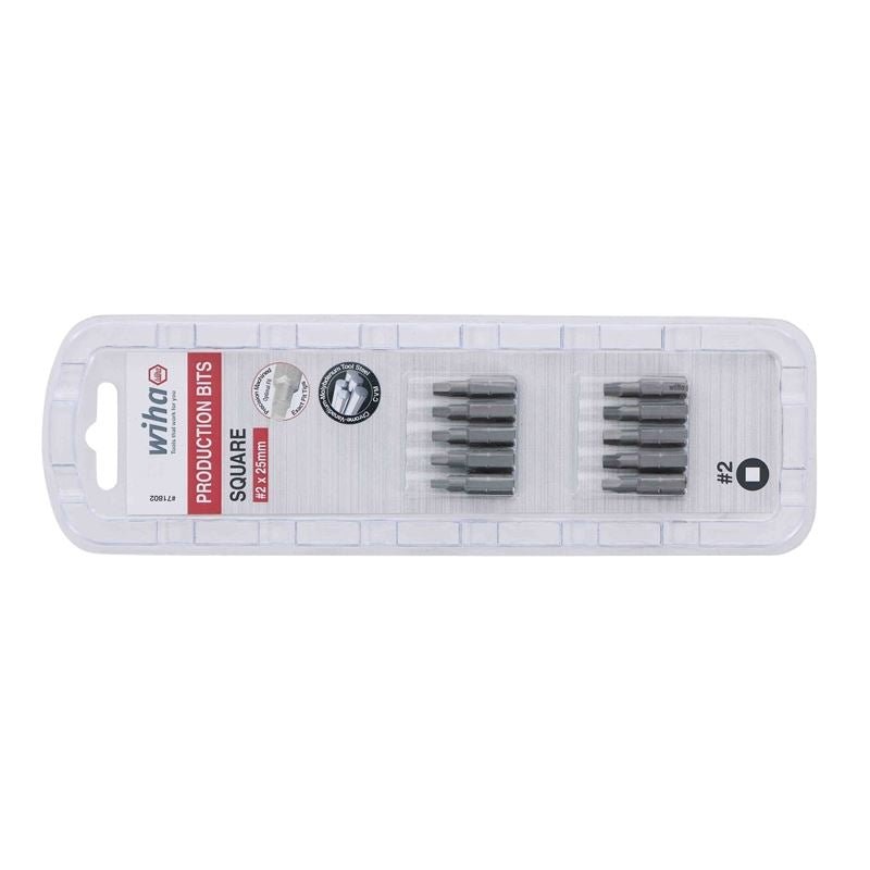 Wiha Square Insert Bit 2 x 25mm Pack of 10 Bits - Mississauga Hardware Centre IncWiha ToolsWIHA-71802