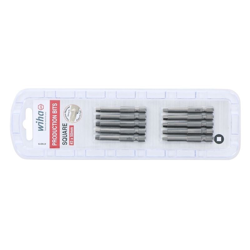 Wiha Square Power Bit 3 x 50mm Pack of 10 Bits - Mississauga Hardware Centre IncWiha ToolsWIHA-74819
