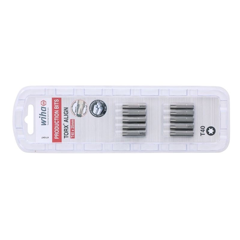 Wiha Torx Align Insert Bit T40 x 25mm Pack of 10 Bits - Mississauga Hardware Centre IncWiha ToolsWIHA-71547