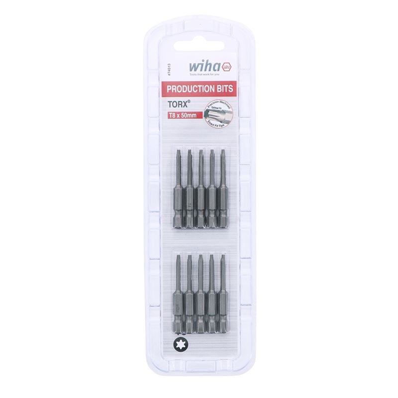 Wiha Torx Power Bit T8 x 50mm Pack of 10 Bits - Mississauga Hardware Centre IncWiha ToolsWIHA-74513
