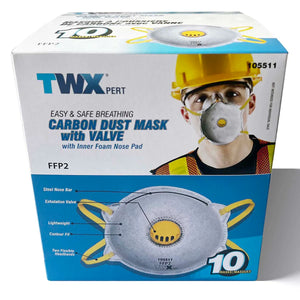 Toolway 105511 10pk Carbon Dust Masks with Valve