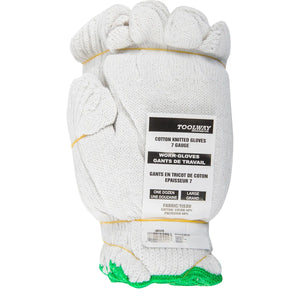 Toolway 105522 Knitted Poly/Cotton Gloves White (L) - 12pr
