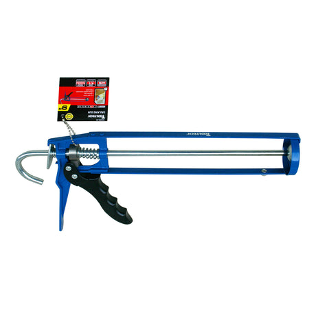 Tooltech 160003-20 Skeleton-Style Caulking Gun with Auto Flow Stop 9in Blue