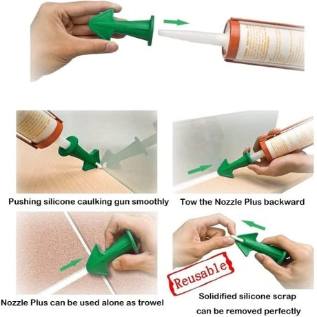 Tooltech Xpert 160030 3PC Rubber Caulk & Grout Nozzle Applicator