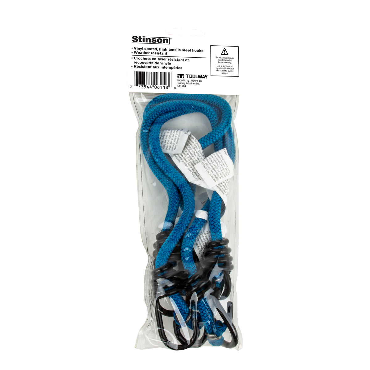 Stinson Cargo 406118 3PK Tie Down Bungee Stretch Cord 18in Blue