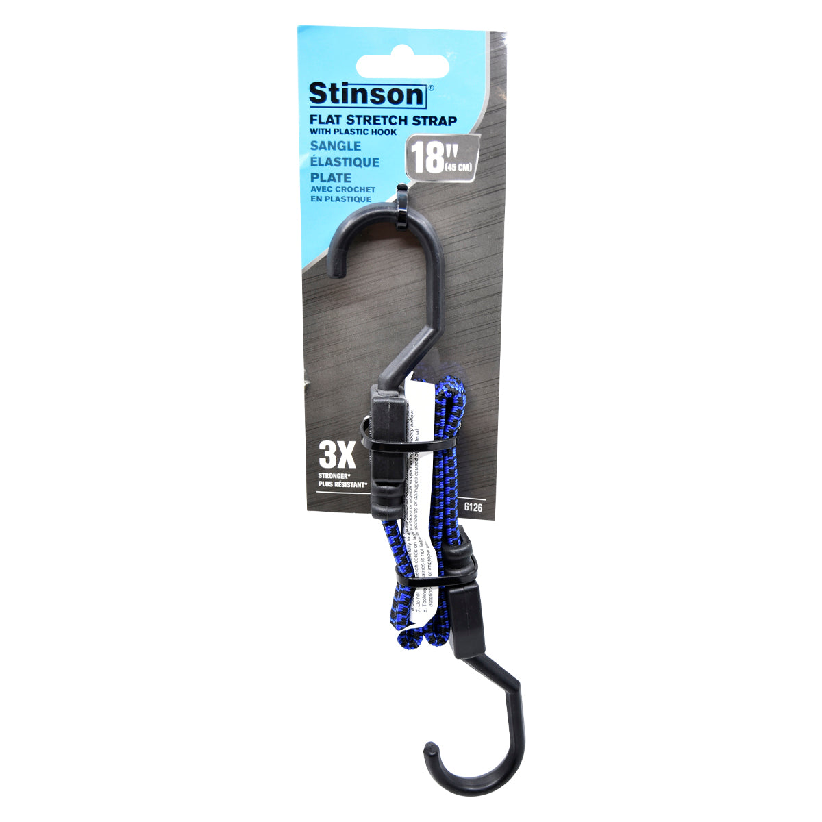 Stinson Cargo 406126 Tie Down Flat Stretch Cord 3/4in x 18in Blue