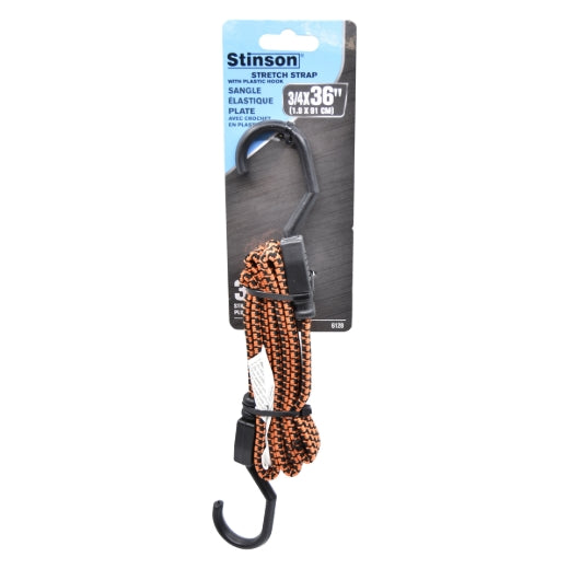Stinson Cargo 406128 Tie Down Flat Stretch Cord 3/4in x 36in Orange