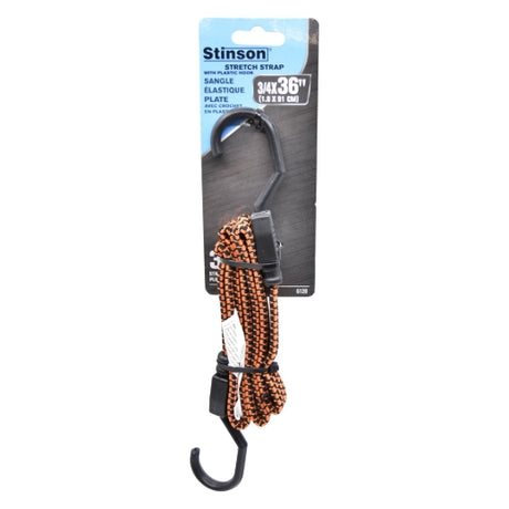 Stinson Cargo 406128 Tie Down Flat Stretch Cord 3/4in x 36in Orange