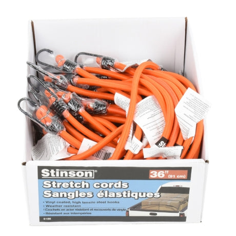 Stinson Cargo 406186 Tie Down Braided Bungee Stretch Cord 36in Orange