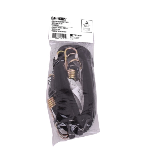 Stinson Cargo 406195 4PK Heavy Duty Tie Down Bungee Stretch Cord 10mm x 24in