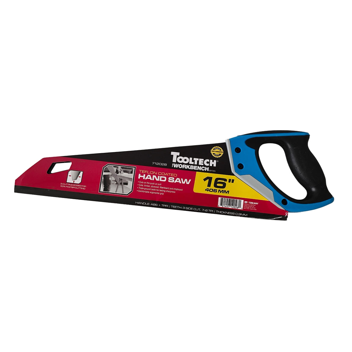 Tooltech Workbench 712028 Hand Saw 16in (406mm) 7-8TPI 3D Cut Printing Scale