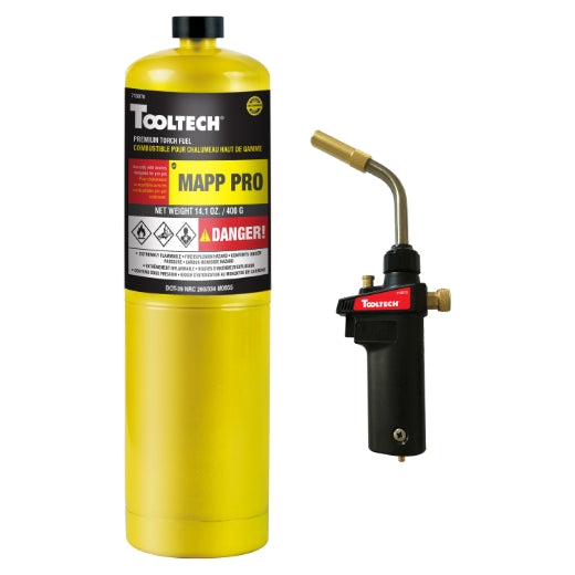 Tooltech 715073 HAZ Torch Kit Max Heat Turbo w/Mapp-Pro gas