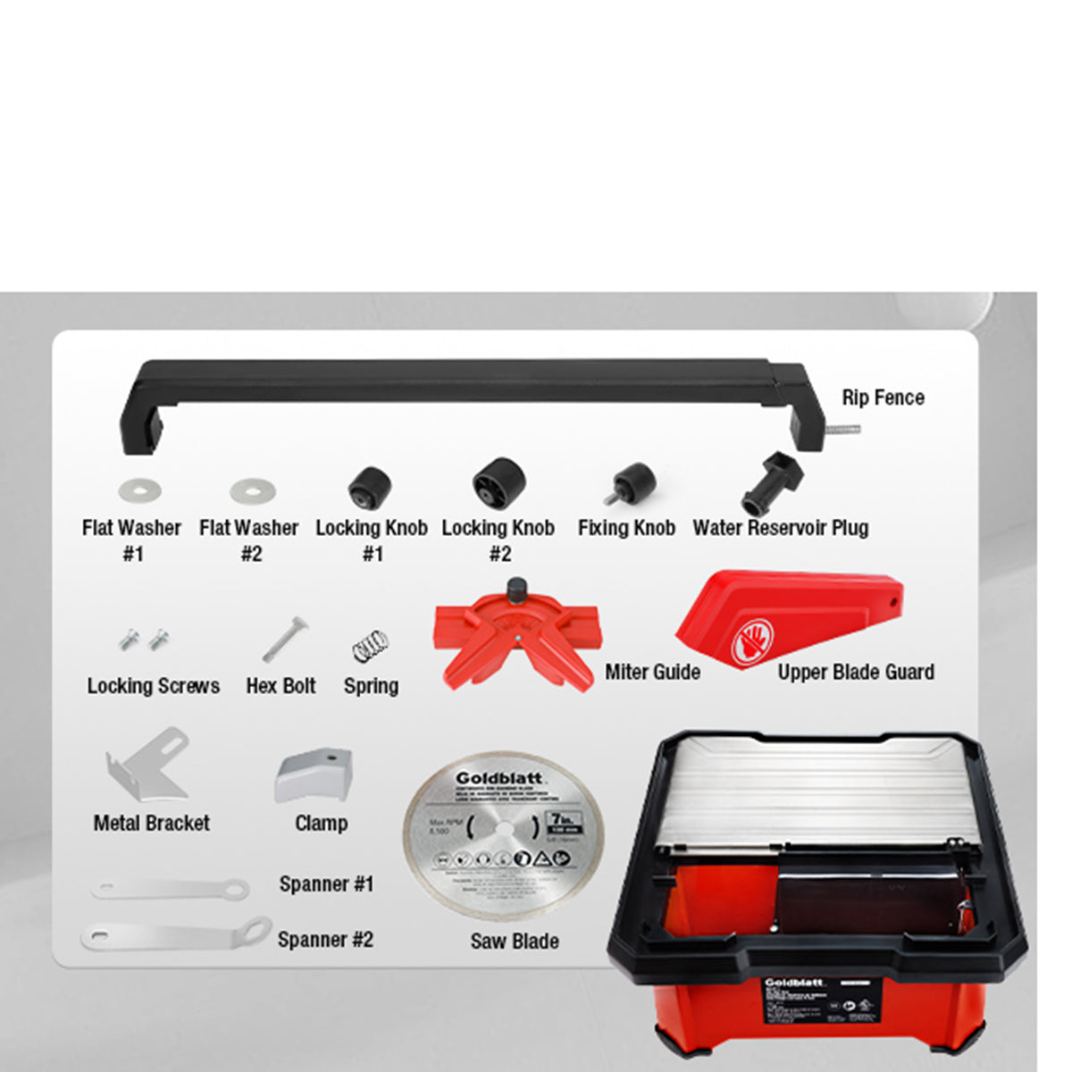 Goldblatt G02773 7in Tile Wet Saw