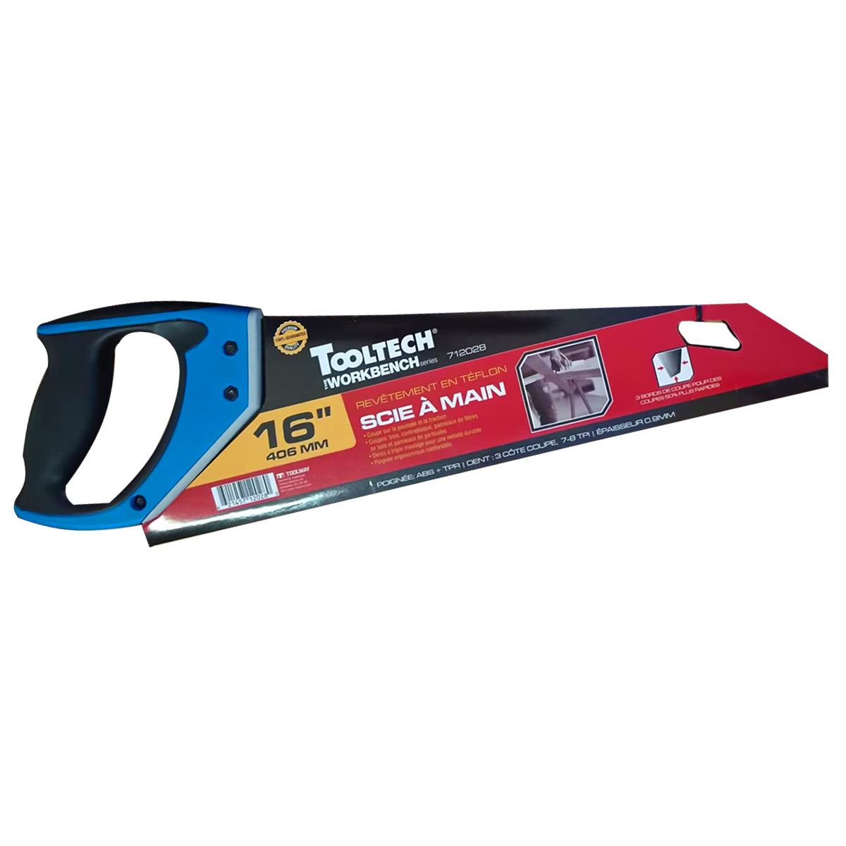 Tooltech Workbench 712028 Hand Saw 16in (406mm) 7-8TPI 3D Cut Printing Scale