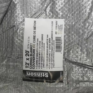 STINSON  Concrete Curing Blanket 4-Layer 12ft x 20ft Silver