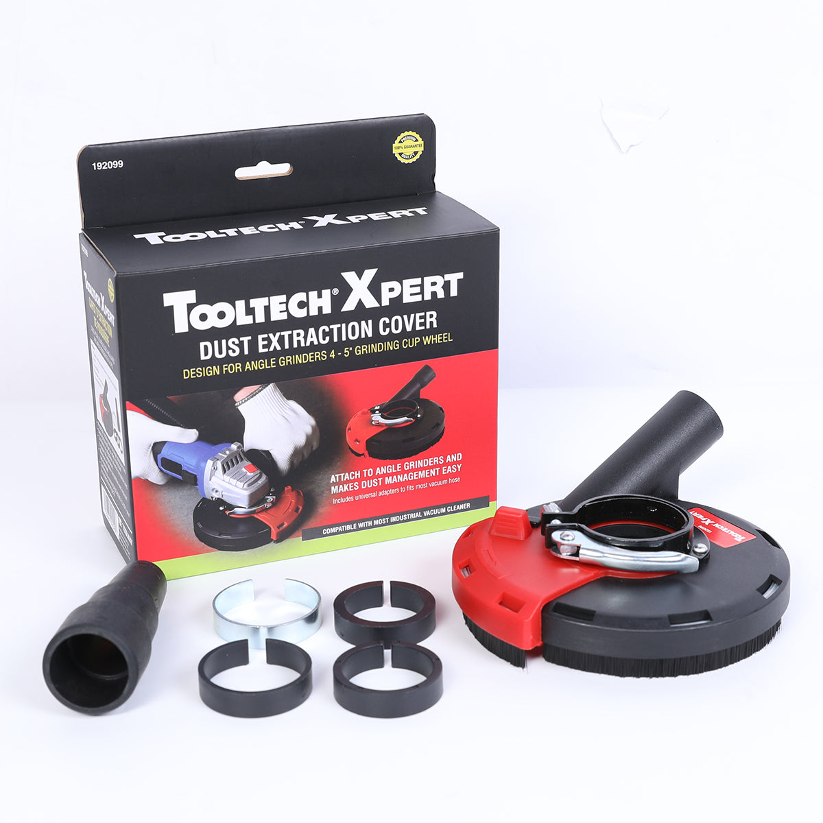 Tooltech 192099 4"-5" Grinding Dust Extractor With Universal Connectors For Angle Grinders