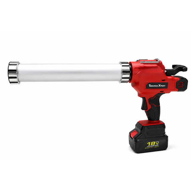 TOOLTECH 18V Cordless Sausage Caulking Gun with 600mL Aluminum Barrel