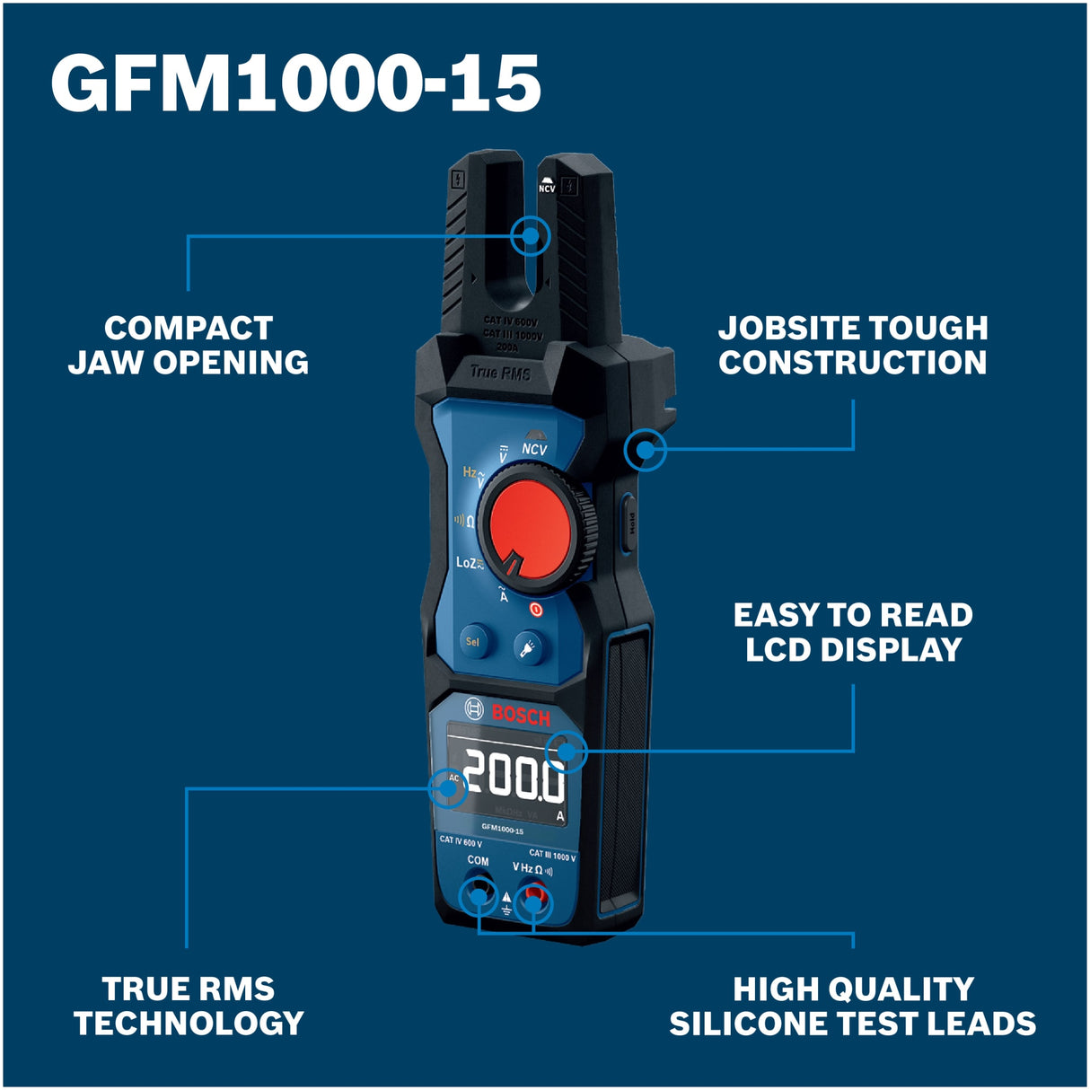 Bosch GFM1000-15 True RMS Fork Meter