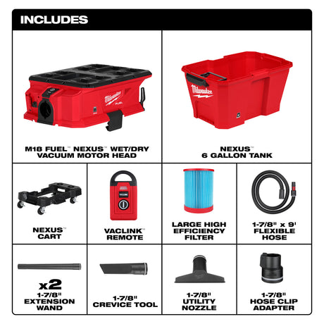 Milwaukee 0914-20 M18 FUEL™ NEXUS™ 6 Gallon Wet/Dry Vacuum w/ PACKOUT™ Compatibility & VACLINK™