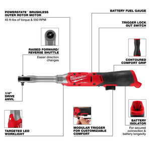 Milwaukee 3058-20 M12 FUEL™ 1/4" Extended Reach Ratchet