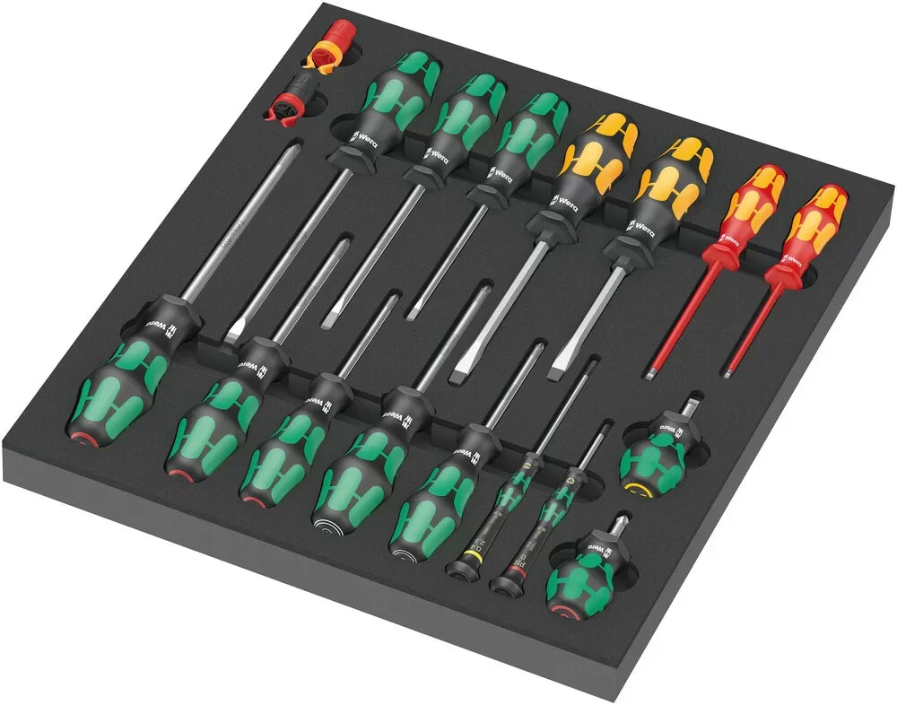 WERA 9714 Foam insert screwdriver set 1, 18 pieces