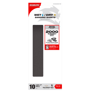 DIABLO DCS323200010W 1/3 Sheet 2000-Grit Wet/Dry Sanding Sheets (10-pc)