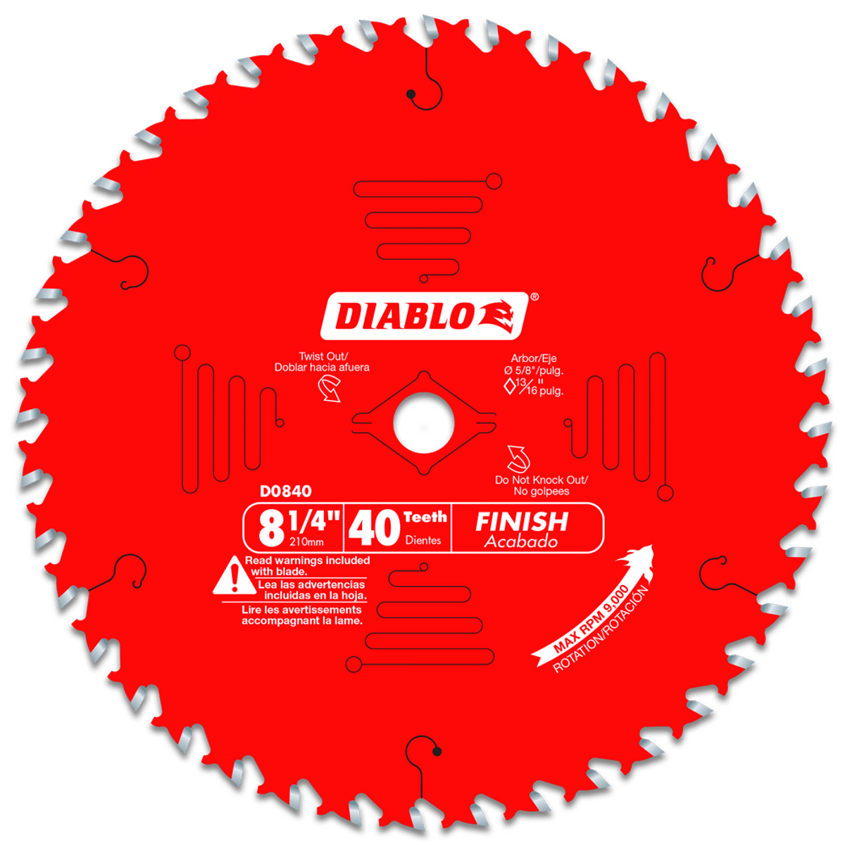 Diablo D0840X 8-1/4" x 40-Teeth Finishing Saw Blade for Wood