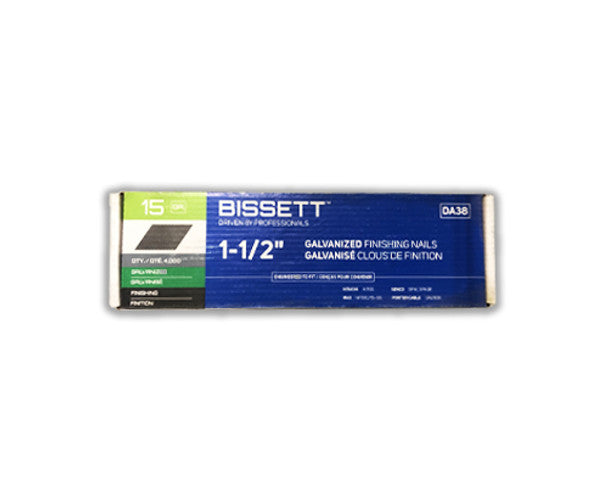 BISSETT 15GA Galvanized Angled Finishing Nails