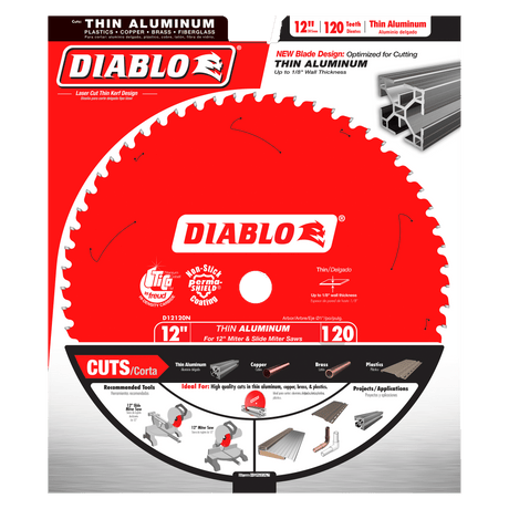 DIABLO D12120N 12" x 120-Teeth Aluminum Saw Blade for Thin Non-Ferrous Metal