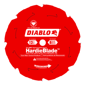 DIABLO D1208DHC 12" x 8-Teeth HardieBlade™ Saw Blade for Fiber Cement