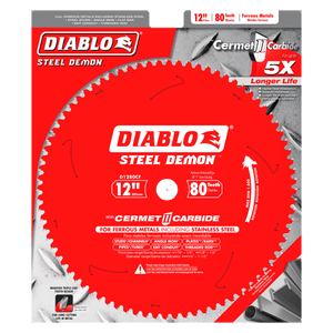 DIABLO D1280CF 12" x 80-Teeth Steel Demon™ Cermet II Saw Blade for Thin Metal