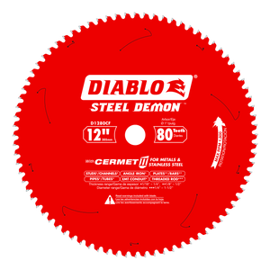 DIABLO D1280CF 12" x 80-Teeth Steel Demon™ Cermet II Saw Blade for Thin Metal