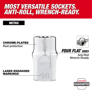 Milwaukee 48-22-9285 98pc 3/8" Drive 6-Pt and 12-Pt Metric & SAE Ratchet & Socket Set with PACKOUT™ Low-Profile Organizer