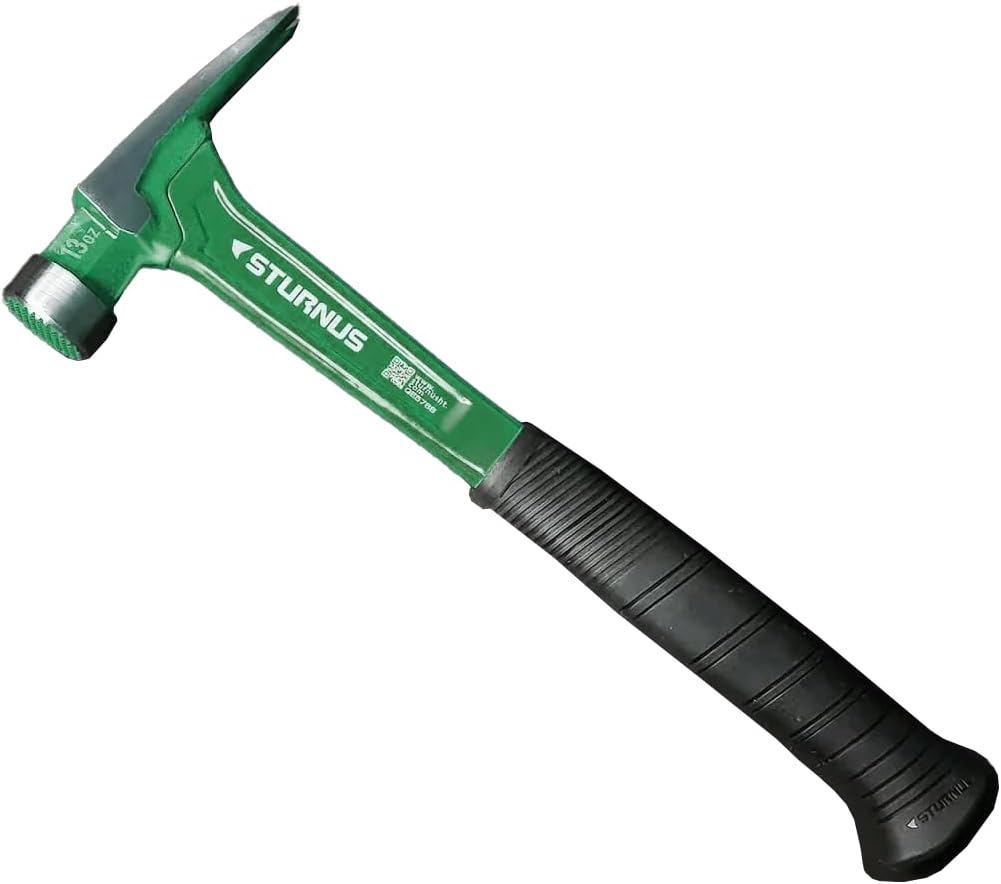 Sturnus Green Velocity Rip Claw Hammer – 13oz, Short Handle, Milled Face