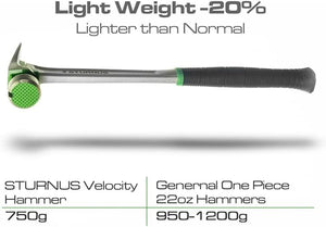 Sturnus Graphite Velocity Rip Claw Hammer – 13oz, Short Handle, Milled Face