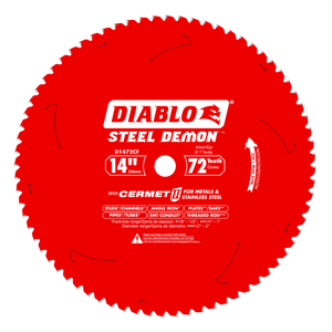 DIABLO D1472CF 14" x 72-Teeth Steel Demon™ Cermet II Saw Blade for Medium Metal