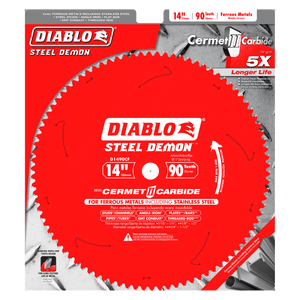 DIABLO D1490CF 14" x 90-Teeth Steel Demon™ Cermet II Saw Blade for Thin Metal
