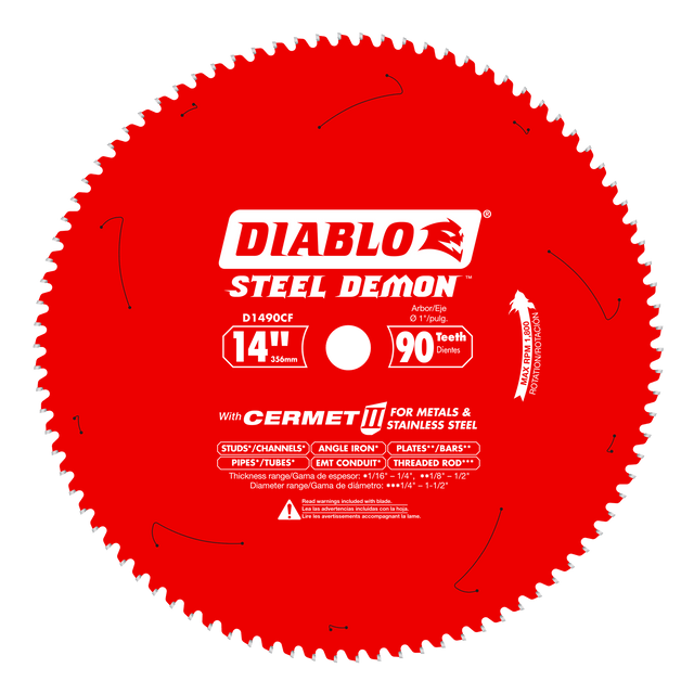 DIABLO D1490CF 14" x 90-Teeth Steel Demon™ Cermet II Saw Blade for Thin Metal